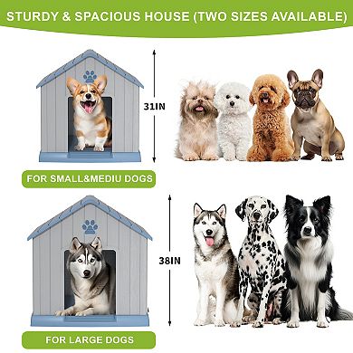 31 inch Pointed Pet House-Blue Gray