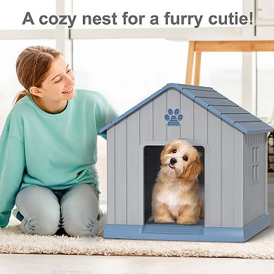 31 inch Pointed Pet House-Blue Gray