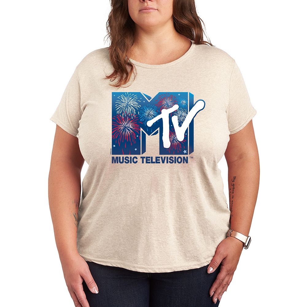 Plus Size MTV Fireworks Graphic Tee