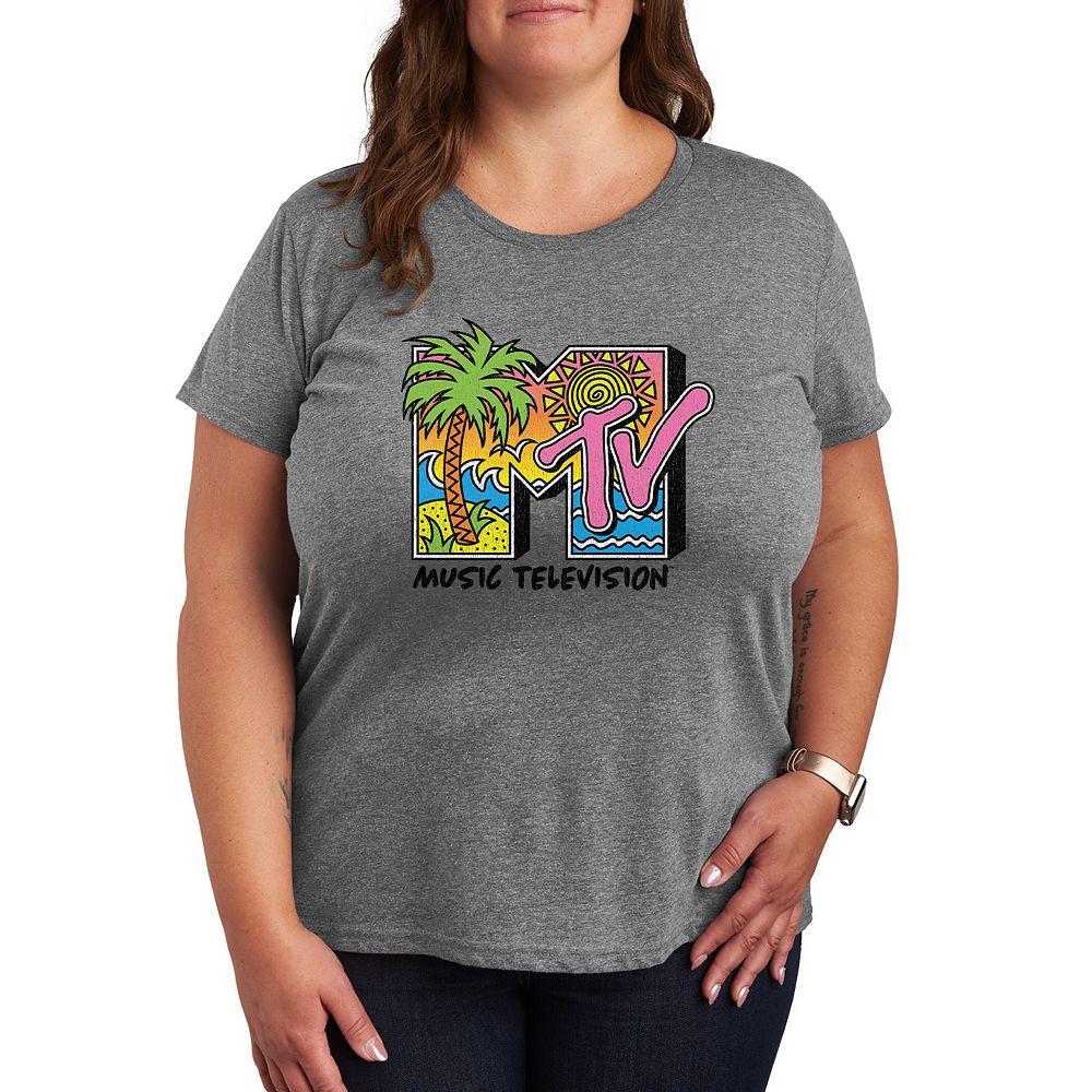 Plus Size MTV Beach Scene Graphic Tee
