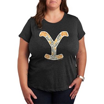 Plus Size Yellowstone Floral Logo Graphic Tee