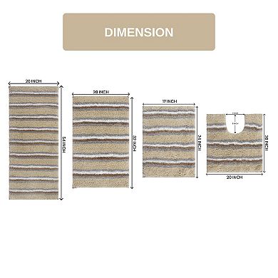 Home Weavers Glamour Collection 100% Microfiber Bathroom Rug, Non Slip & Fast Dry Bath Rug