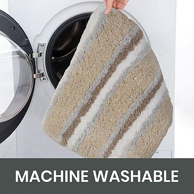 Home Weavers Glamour Collection 100% Microfiber Bathroom Rug, Non Slip & Fast Dry Bath Rug
