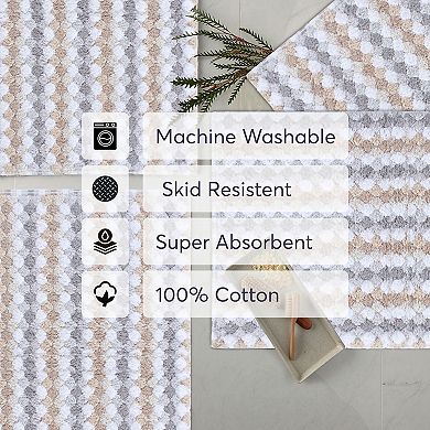 Home Weavers Orion Collection 100% Cotton Non-Slip & Machine Washable Bath Rug 4 PC Set
