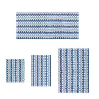 Home Weavers Orion Collection 100% Cotton Non-Slip & Machine Washable Bath Rug 4 pc Set