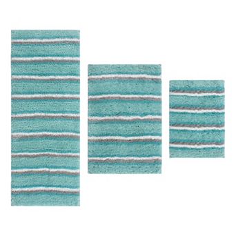 Home Weavers Glamour Collection 100% Microfiber Bathroom Rug, Non Slip & Fast Dry Bath Rug 3 pc Set