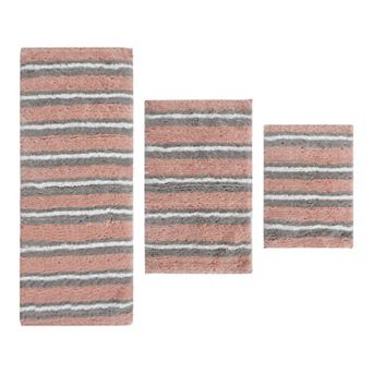 Home Weavers Glamour Collection 100% Microfiber Bathroom Rug, Non Slip & Fast Dry Bath Rug 3 pc Set
