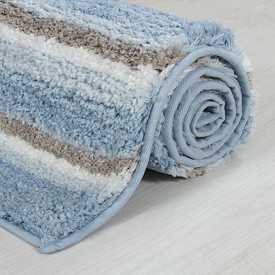 Home Weavers Glamour Collection 100% Microfiber Bathroom Rug, Non Slip & Fast Dry Bath Rug 2 PC Set