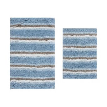 Home Weavers Glamour Collection 100% Microfiber Bathroom Rug, Non Slip & Fast Dry Bath Rug 2 pc Set