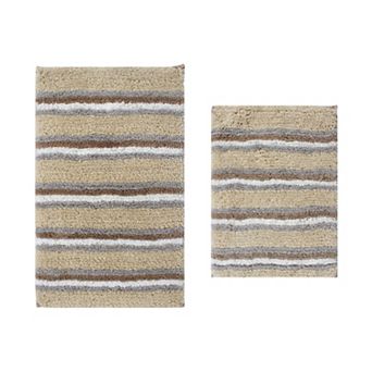 Home Weavers Glamour Collection 100% Microfiber Bathroom Rug, Non Slip & Fast Dry Bath Rug 2 pc Set