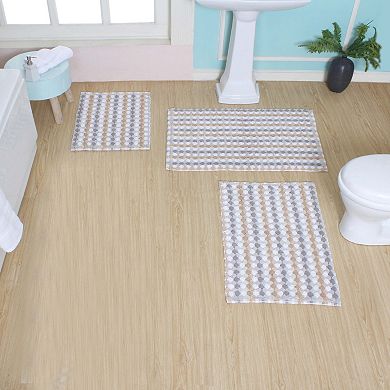 Home Weavers Orion Collection 100% Cotton Non-Slip & Machine Washable Bath Rug 3 PC Set