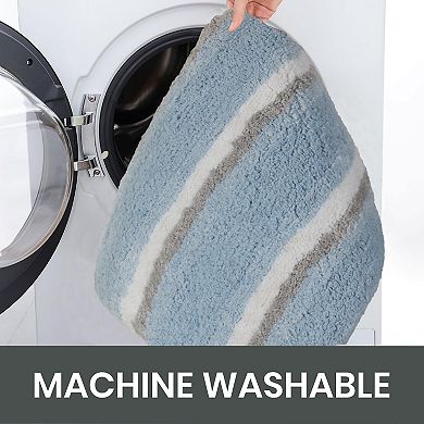 Home Weavers Glamour Collection 100% Microfiber Bathroom Rug, Non Slip & Fast Dry Bath Rug 5 PC Set