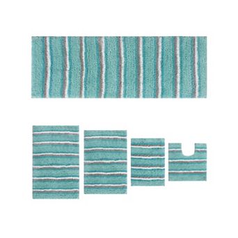 Home Weavers Glamour Collection 100% Microfiber Bathroom Rug, Non Slip & Fast Dry Bath Rug 5 pc Set