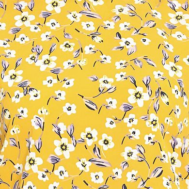 Women's Square Neck Ruffle Sleeve Blouse Floral Summer Tops