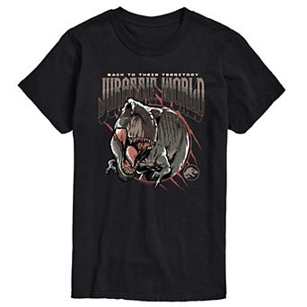 Men's Jurassic World Rebirth T-Rex Back To Their Territory Graphic Tee