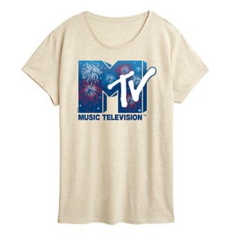 Women's MTV Fireworks Red, White & Blue Graphic Tee