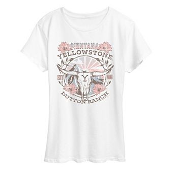 Women's Yellowstone Montanta Floral Skull Graphic Tee
