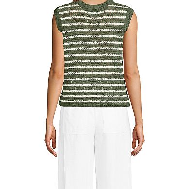 Women's Lands' End Blend Texture U Neck Vest Sweater