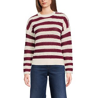 Women's Lands' End Pointelle Crewneck Sweater