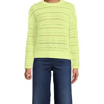 Women's Lands' End Pointelle Crewneck Sweater