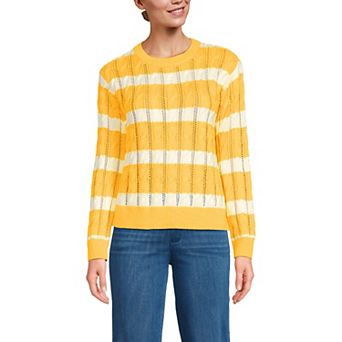 Women's Lands' End Drifter Cable Pointelle Stitch Sweater