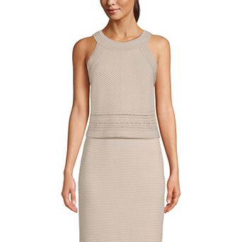 Women's Lands' End Pointelle Halter Sweater Top