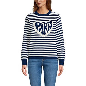 Women's Lands' End Drifter Jacquard Crew Neck Sweater in Regular & Plus Size