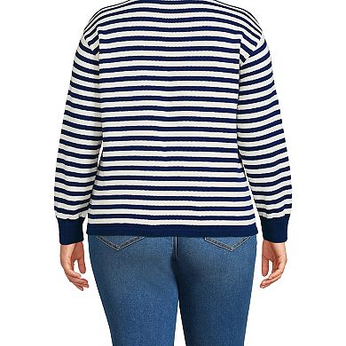 Women's Lands' End Drifter Jacquard Crew Neck Sweater in Regular & Plus Size