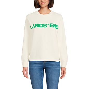 Women's Lands' End Drifter Jacquard Crew Neck Sweater in Regular & Plus Size