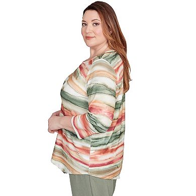 Plus Size Alfred Dunner Watercolor Stripe Top