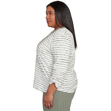 Plus Size Alfred Dunner Textured Medallion Neckline Top