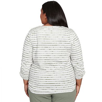 Plus Size Alfred Dunner Textured Medallion Neckline Top