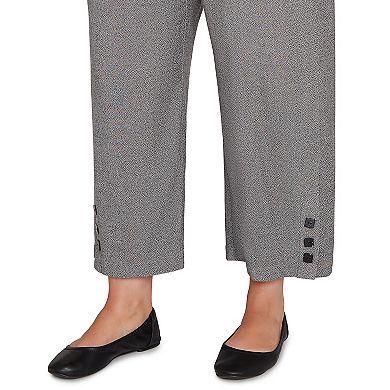 Plus Size Alfred Dunner Button Cuffed All Around Elastic Ankle Pants