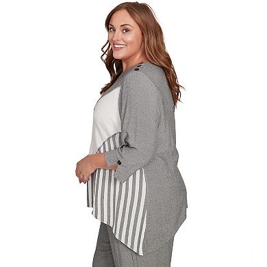 Plus Size Alfred Dunner Diagonal Spliced Stripe Top