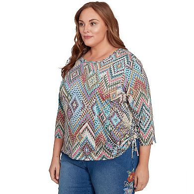 Plus Size Alfred Dunner Diamond Detailed Neckline Top