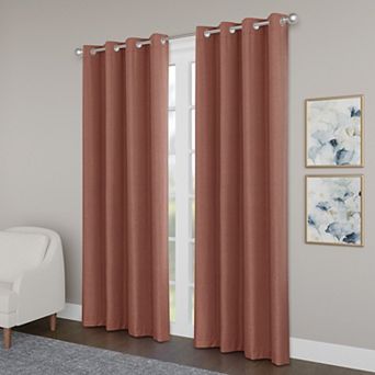 Awesome Home Blackout Brushed Texture Grommet Set of 2 Window Curtain Panels