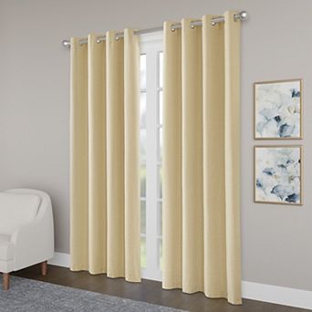 Awesome Home Blackout Brushed Texture Grommet Set of 2 Window Curtain Panels