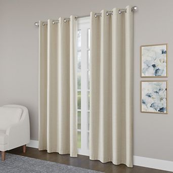 Awesome Home Blackout Brushed Texture Grommet Set of 2 Window Curtain Panels
