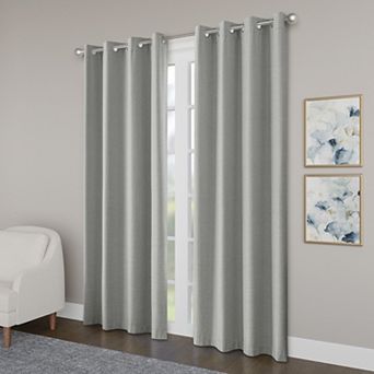 Awesome Home Blackout Brushed Texture Grommet Set of 2 Window Curtain Panels