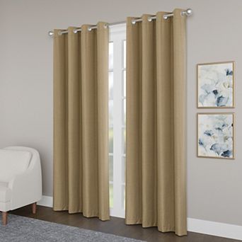 Awesome Home Blackout Brushed Texture Grommet Set of 2 Window Curtain Panels