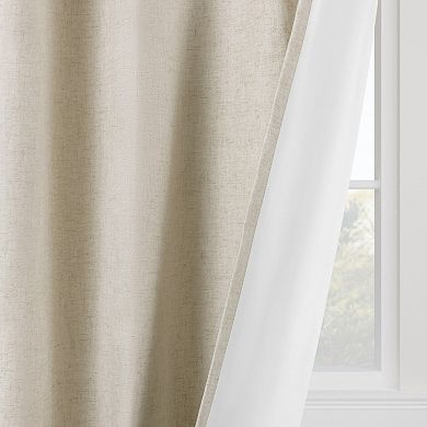 Awesome Home Linen Slub Set of 2 Blackout Curtain Panels