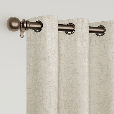 Awesome Home Linen Slub Set of 2 Blackout Curtain Panels