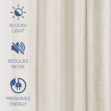 Awesome Home Linen Slub Set of 2 Blackout Curtain Panels