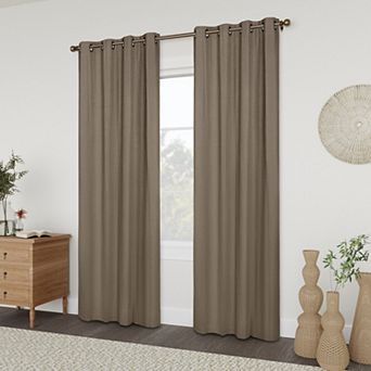 Awesome Home Linen Slub Set of 2 Blackout Curtain Panels