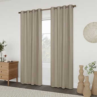 Awesome Home Linen Slub Set of 2 Blackout Curtain Panels