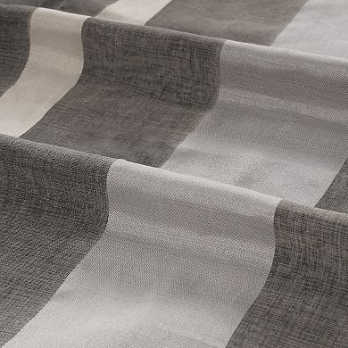 Awesome Home Elegance Stripe Sheer Set of 2 Window Curtain Panels