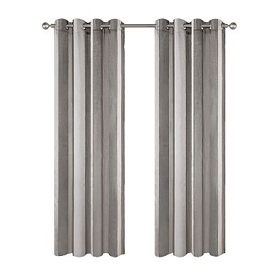 Awesome Home Elegance Stripe Sheer Set of 2 Window Curtain Panels