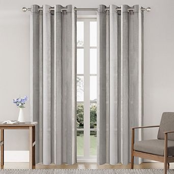 Awesome Home Elegance Stripe Sheer Set of 2 Window Curtain Panels