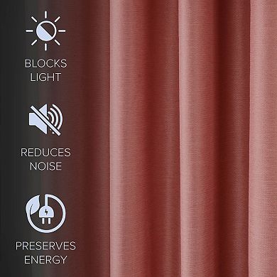 Awesome Home Woven Texture Set of 2 Room Darkening Curtain Panels
