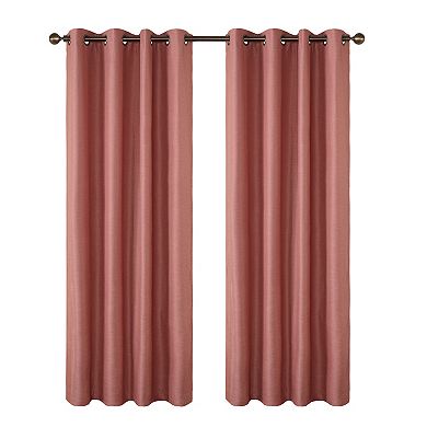 Awesome Home Woven Texture Set of 2 Room Darkening Curtain Panels